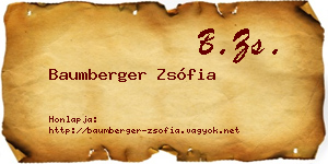 Baumberger Zsófia névjegykártya